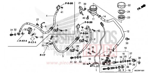 RR. BRAKE MASTER CYLINDER (CB1100CA/CAD/NA/NAD) CB1100CAJ de 2018